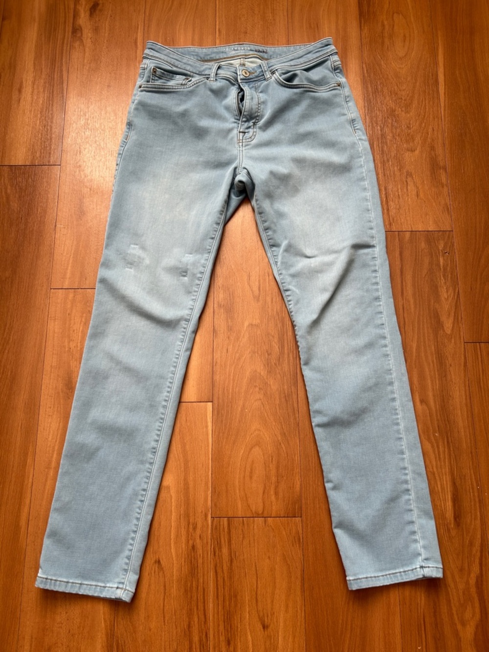 7 Diamonds Light Blue Slim Straight Fit Jeans